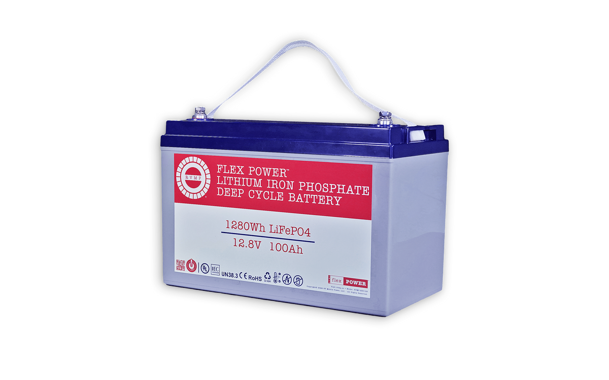 RVMP Flex Power® Force 12.8V 100AH | Lithium Iron Phosphate (LiFePO4) Deep-Cycle Battery - RV parts and accessories - Buy 12.8V 100AH LiFePO4 Deep-Cycle Battery online