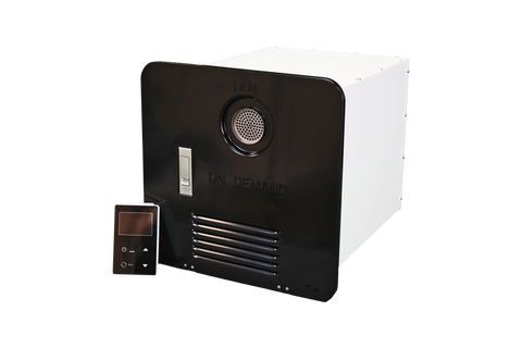 RVMP Flex Temp On-Demand Propane Tankless Water Heater for RVs  | Black Color | Anti-Freezing System | Anti-Scald System | Digital Remote | FG-SBMC-12